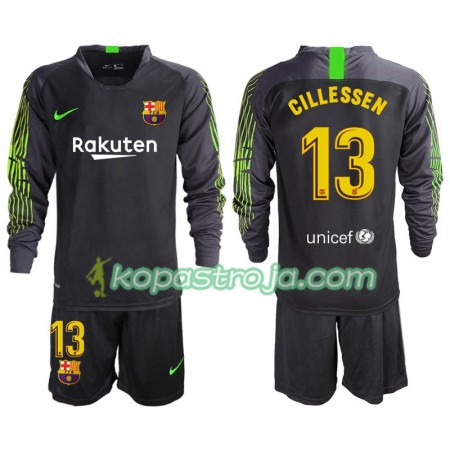 Billiga Fotbollströjor FC Barcelona Cillessen 13 Målvakt Barn Borta tröja 2019/20 Långärmad
